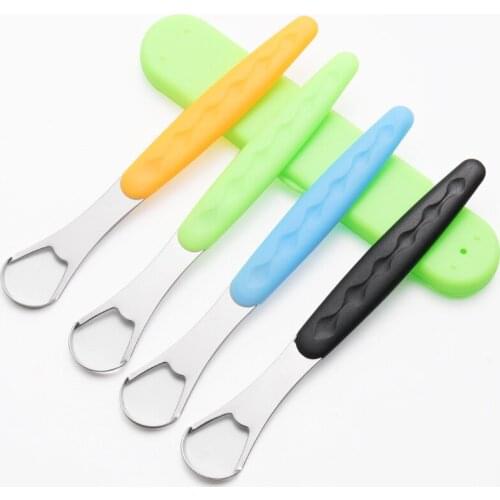 1PC Useful Tongue Scraper Stainless Steel Oral Tongue Cleaner Medical Mouth Brush Reusable Fresh Breath Maker Tongue Scraper