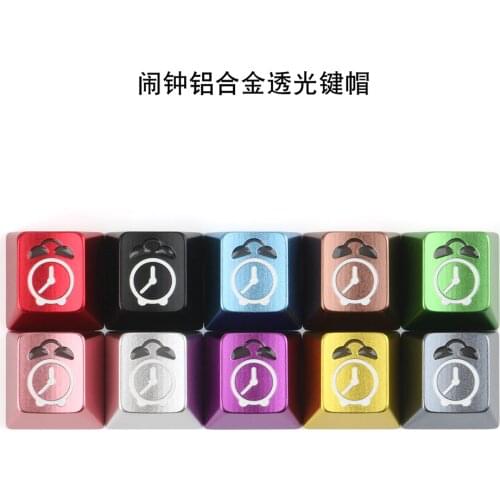 1pc Clock transparent aluminum alloy anode metal keycap original high esc mechanical keyboard personality keycap