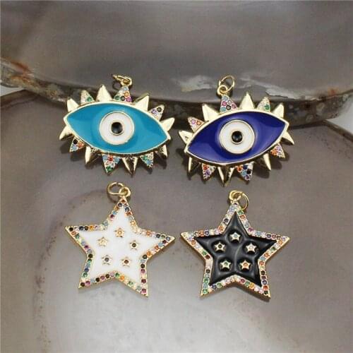 23-30mm 15pcs/lot Fashion enamel charm jewelry, exquisite eyes/star enamel pendant, bracelet/necklace accessories