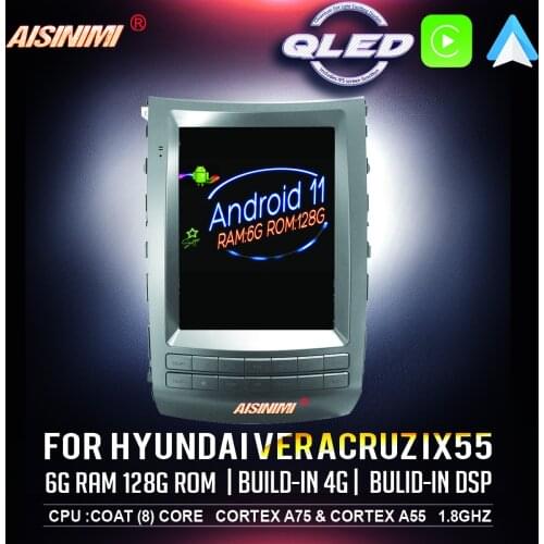 AISINIMI Android 11 Car Dvd Navi Player For HYUNDAI VERACRUZ IX55 2008-2012 audio for Tesla Style gps Multimedia Stereo Monitor