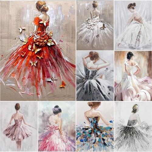 Diamond Painting Ballet Girl Full Square Diamond Embroidery Portrait Dance Landscape Mosaic Handmade Artist Home Decoration