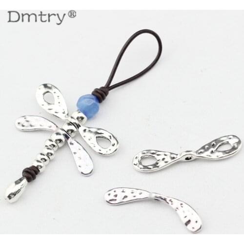 Dmtry 5set/lot Fashion Jewelry 30% Discoun Wholesale DIY Vintage Metal Antique Dragonfly Spacer Connectors Charms Making LC0098