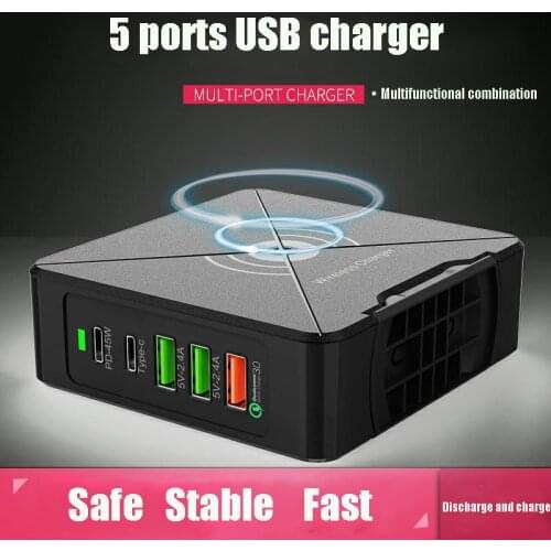 Travel Home 75W PD Type C With Power Adapter Laptop Rotary Stand Portable Mobile Phone Multi Port USB Quick Charger