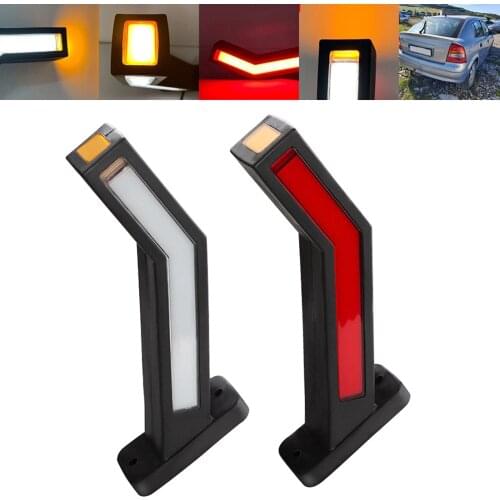 2x 12/24V Universal LED Neon Stalk Side Marker Lights Lamp End Outline Lighting for Trailer Truck Lorry Waterproof