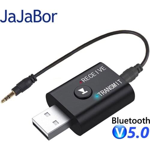 JaJaBor USB Bluetooth 5.0 Car Kit Audio Receiver Mini 3.5mm Aux Wireless Transmitter Adapter Stereo Dongle For Car PC TV