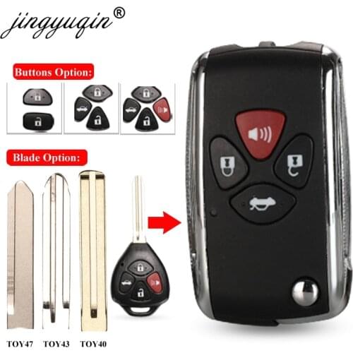 Jinyuqin TOY43/TOY40/TOY47 Blade Car Remote Key Shell for Toyota Crown Camry Corolla Reiz RAV4 Avalon Venza Matrix Auto Fob Case