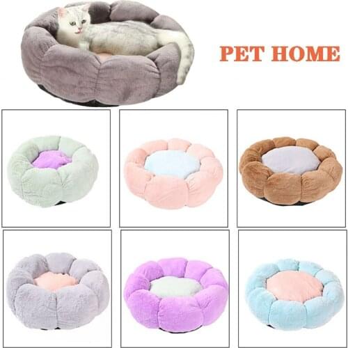 Pet Dog Cat Bed Round Cats House Long Plush Pet Products Cushion Super Soft kennel Small Medium Dogs Supplies Sofa 40/50/60cm