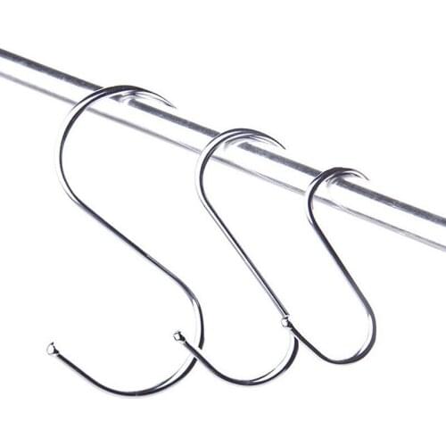 5pcs S Shape Hooks Home Bathroom Clothing Towel Kitchen Plant Pot Hanging S-Hook Garden Garage Hard Hanger Rails 3 Size Supply