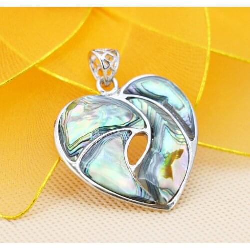 L019 Colour abalone seashells heart sea shells crafts pendant,Fit fashion women jewelry DIY making wholesale