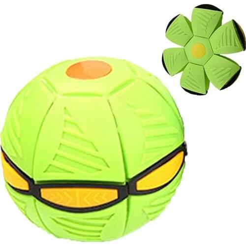 Flying UFO Flat Throw Disc Ball With LED Light Toy Kids Outdoor Garden Basketball Game Magic UFO Deformed Flat Ball