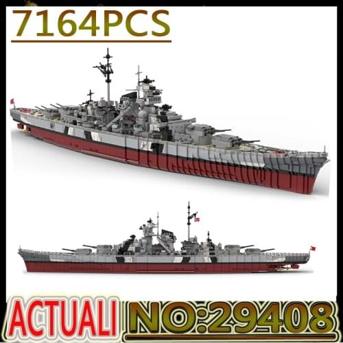 Hot Military Weapon Series WW2 Battleship Cruiser Model Bricks World War2 Warship Building Blocks Kids DIY Toys Birthday Gift