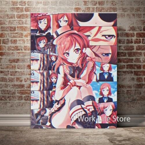 Love Live Maki Nishikino Anime Collage Home Decor Canvas Painting Wall Art Picture Living Room Decoration Art Posters and Prints