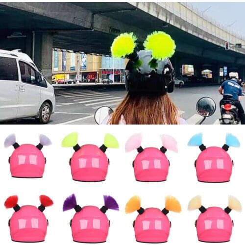 Motorcycle Helmet Dirty Braid Ponytail Deco Motocross Full Face Off Road Helmet Silicone Sucker Car Styling Punk Style Cosplay