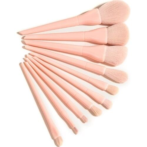 Q1QD 10Pcs Professional Makeup Brushes Set Foundation Powder Blushes Eyeshadow Cosmetic Brush Tools
