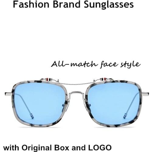 New Thom Fashion Trend Brand UV protection sunglasses Retro Square anti glare polarized men and women Pilot Sun Glasses TBS816