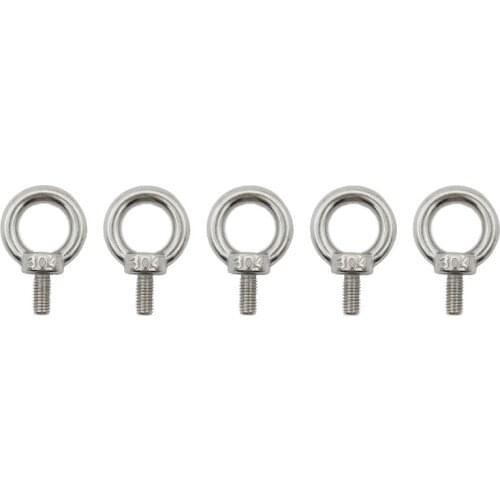 M5(0.2'') Eyebolt, 304 Stainless Steel Lifting Eye Bolt, 5 PCS Heavy Duty Male Thread Lifting Ring Machinery Shoulder Eye Bolt