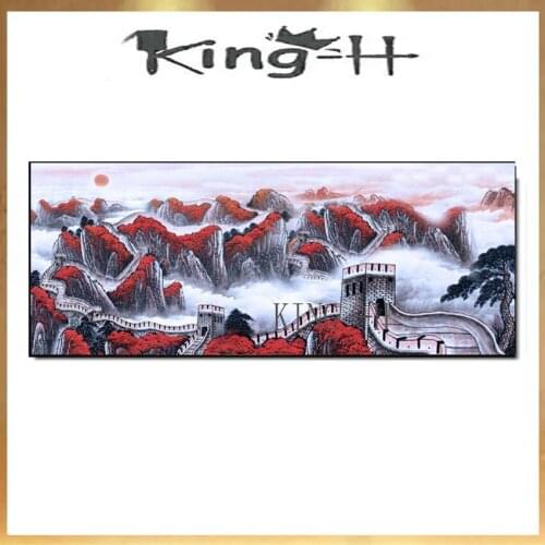 Excellent Artist Hand-painted High Miracle Building Great Wall Oil Painting on Canvas Chinese Building Landscape Oil Painting