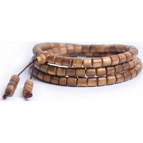 Tibetan Buddhism 108 Kalimantan Eaglewood Barrel Beads Mala Necklace