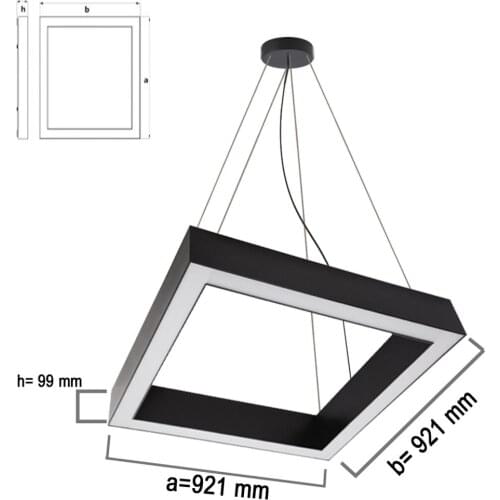 Pamir Lighting 12x6,3W L: 921x921mm Square Type Suspended LED Lighting Fixture PL7SK33L15C Energy Saving Light Decorative Design