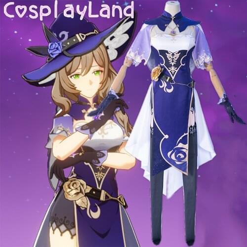 Hot Game Genshin Impact Cosplay Lisa Cosplay Costume Carnival Halloween Costumes Women Party Sexy Dress Uniform Cartoon Outfit
