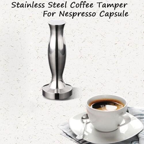 Nespresso Espresso Coffee Tamper Stainless Steel Nespresso Press Flat Base Barista Powder Hammers Cafe Maker Barista Tools 24MM