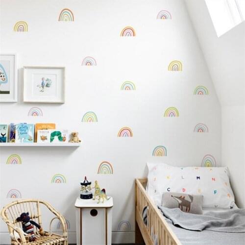 Rainbow wall sticker bedroom kids rooms decoration mural home decor decals nursery stickers