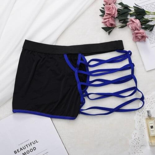 Mens Sexy Underwear Briefs Brand Porno Hollow-out Half Silk Panties For Men Gay Erotic Underpants Male Slips Funny Boxer Shorts