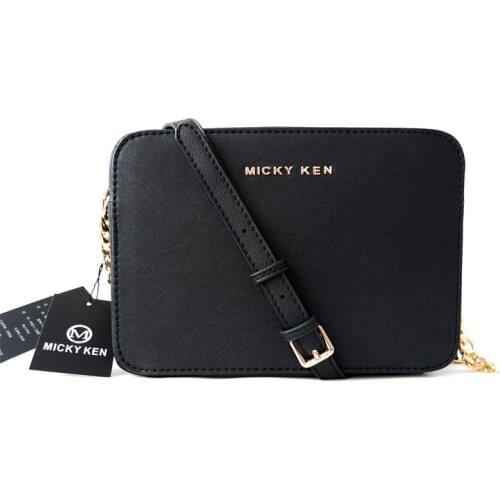 MICKY KEN European and American fashion brand handbags cross pattern PU leather chain small square shoulder bag casual Messenger