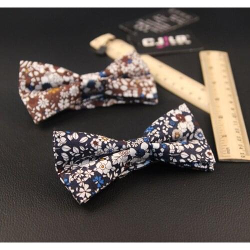 High-end new Korean fashion casual designer mens bow ties bowtie cotton print floral 50pcs/lot