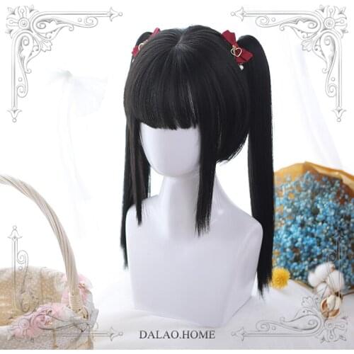 High Quality Harajuku Soft Girl Lolita Clip And Tie Ponytail Short Hair Wig