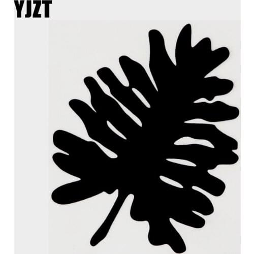 YJZT 10CM×12CM Fashion Plant Flower Leaf Vinyl Car Sticker Decal Black/Silver 18B-0057