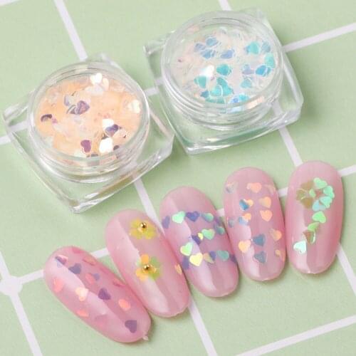 1 Box Geometric Nail Paillettes Sequin UV Gel Nail Charms Heart Slices Nail Art Glitter Gradiente Irregular Shapes Manicure Tool