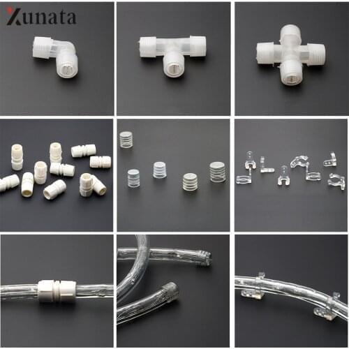 10pcs/lot X T L I Shape LED Neon Light Middle Connector Plastic End Cap Mounting Clip for Round 2-Wire LED Strip Accessories