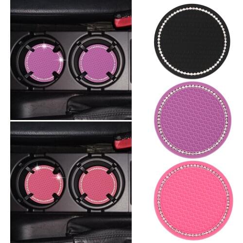 2pcs Car Coaster Water Cup Bottle Holder Silicone Pad Mat Anti-slip Car Styling Accessories For Interior Decoration