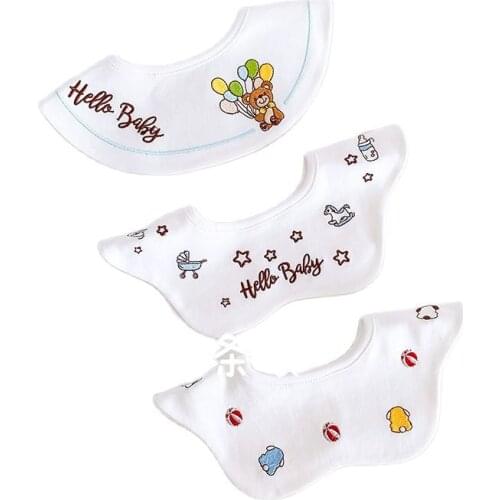 3Pcs Set Organic Cotton Bibs For Newborn Baby Waterproof Babies Accessories Children Cartoon Burp Cloths Baby Goods Korean