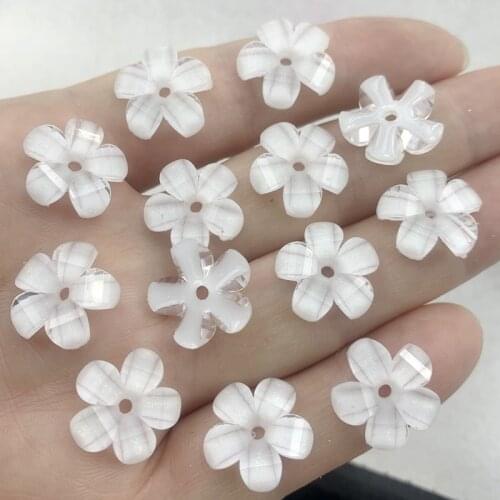 60pcs 16mm Resin Flowers Flat Back Cabochon DIY Jewelry/ Craft Home Decoration Accessories -HT33