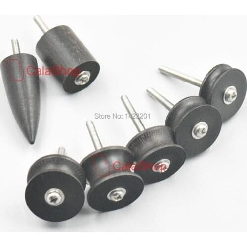 7 Pcs / Lot Chaser Leather Craft Burnisher Kits Cocobolo Leather Tool Slicker Skirt Black