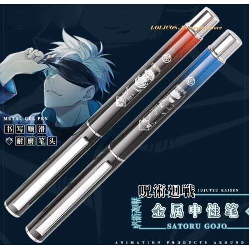 Anime Jujutsu Kaisen Yuji Itadori Gojou Satoru Theme Metal Stationery Sign Ballpoint Gel Pen Rollerball Pen Student Xmas Gift