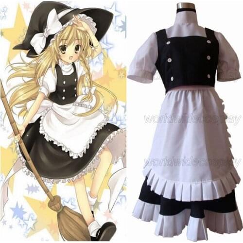 Free Shipping Touhou Project Marisa Kirisame Cosplay Costume Custom Made for Halloween and Christmas