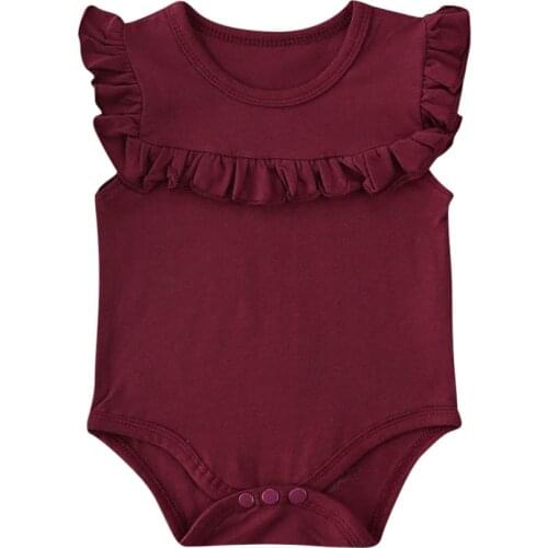 2020 Baby Girl Bodysuit Funny Baby Rompers Clothing Newborn Ruffled Sleeveless Clothes Summer Jumpsuit for Newborns Outfits