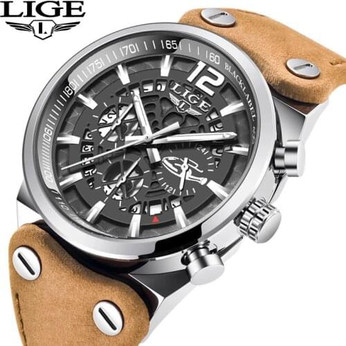 LIGE Watches Men Luxury Brand Quartz Watch Fashion Chronograph Watch Reloj Hombre Sport Clock Male Hour Relogio Masculino 2021