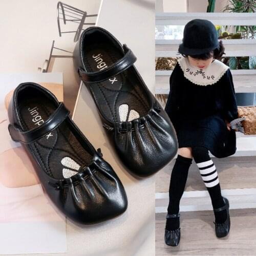 Hot Sale Childrens Shoes 2020 Girls Autumn New Princess shoes Fashion Square Leather Shoes Kids Soft Sole Princess Single Shoes