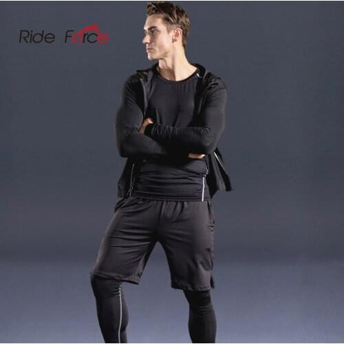 4 Pcs/Set Men Sports Suit Compression Underwear Outdoor Running Jogging Clothes T Shirt Pants Gym Fitness Workout Tights Costume