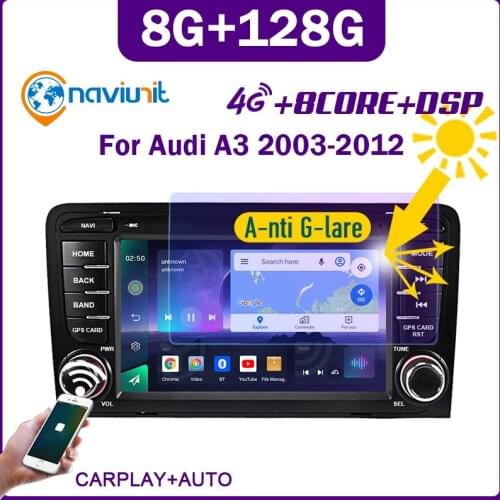 Car radio 2 din android 10 with screen PX6 For Audi RS3 Sportback A3 8P S3 2003-2012 intelligent system 2DIN autoradio bluetooth