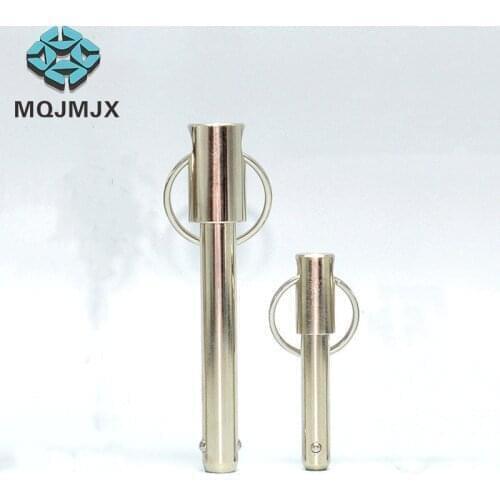MQJMJX 8mm Quick Release Ball Lock Pin With Ring Handle Pull Quick Lock Pin Steel Nickel Plated Dowels Length 40mm to 80mm