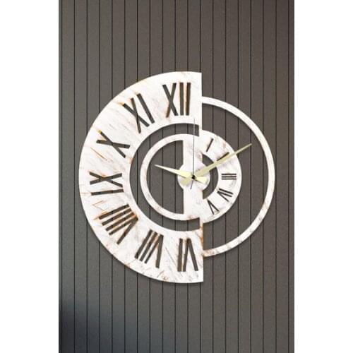 Muyika Jaro Metal White Tumbled Wall Clock Wall Clock