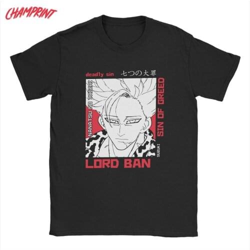 The Seven Deadly Sins Lord Ban Mens T Shirt Anime Vintage Tee Shirt Short Sleeve O Neck T-Shirt 100% Cotton Gift Idea Tops