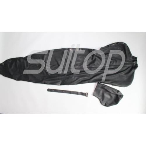 Mens Latex sleeping rubber bag sleeping sack with arm pocket inside