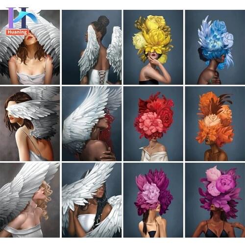 DIY Painting By Numbers Flower and Women Digital Painting Handpainted Canvas Painting Home Wall Art Picture For Living Room Gift