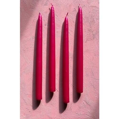 Mysterious Home 4 Pcs Set Fuchsia Candlestick Candle